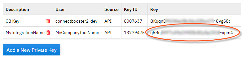 BNG Gateway: API security key