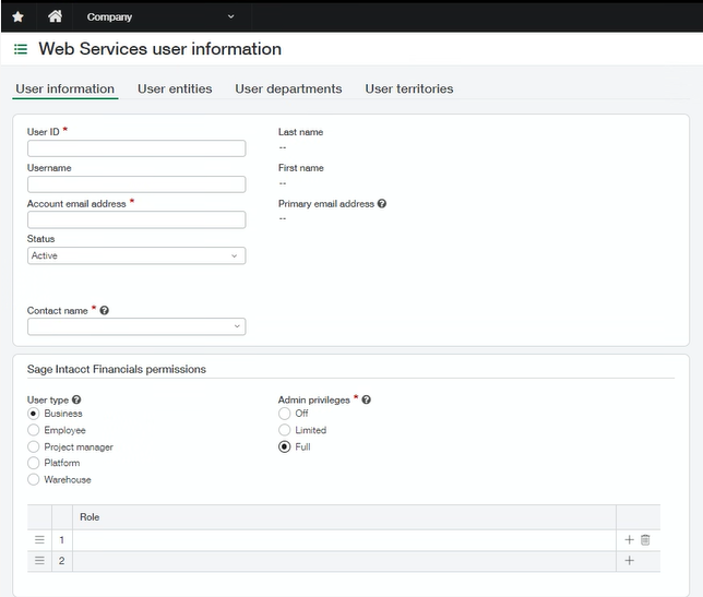 Sage Intacct setup guide